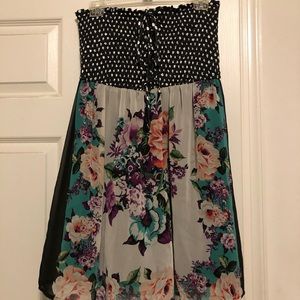 Boho hippie Strapless Festival Dress